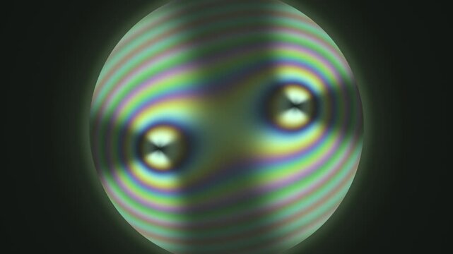 Conoscopic Interference Figure With Swinging Isogyre Brushes In Polarized Light Seamless Loop in subtle green tones