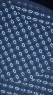 Faraday Wave Instability Subharmonic Square Lattice on Vibrating Liquid Metal Seamless Loop in cool blue tones vertical 9:16