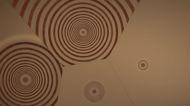 Liesegang Rings In Gel, Periodic Precipitation Bands Growing And Dissolving, Sepia Chemistry Pattern Seamless Loop in subtle red tones