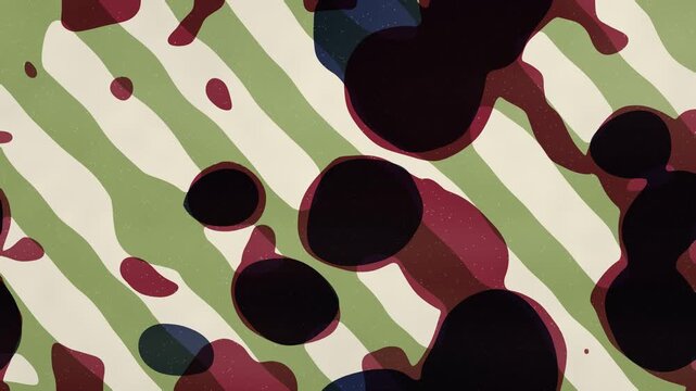 Risograph Screenprint Misregistration Seamless Loop, Flat Spot Color Overprint on Paper in calm sage tones