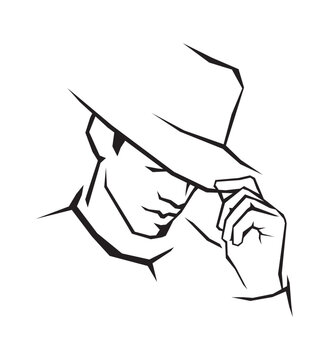 Illustration of a man in a hat