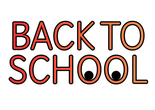 Back to School Typography Banner with Red and Orange Gradient Text