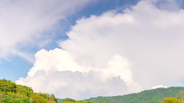 真夏の突然発生するゲリラ雷雨雲・タイムラプス