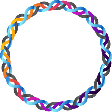 ribbon, frame, border, colorful, abstract, interwoven, intertwined, circular, circle, loop, decoration, ornament, template, background, copy space, colorful ribbon, twisted, woven, braid, spiral, roun