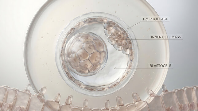 Transparent Blastocyst Formation Within Uterine Cavity with Inner Cell Mass and Trophoblast Differentiation at Week One