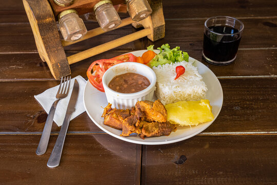 Brazilian Food Plate with Beans and Spices