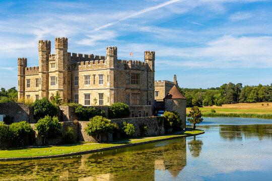Medieval Leeds Castle in Maidstone, Kent, England, UK