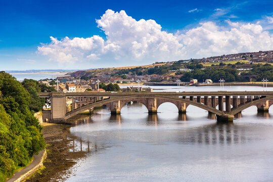 Royal Tweed Bridge and Berwick Bridge over River Tweed in Berwick upon Tweed, Northumberland, England, UK