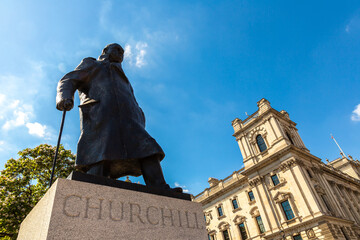 Sir Winston Churchill Statue at Parliament Square in Westminster, London, England, UK © Sergii Figurnyi