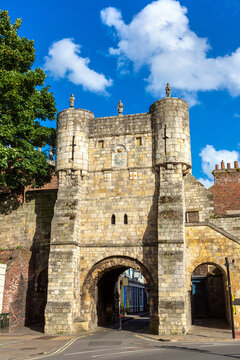 Historic Bootham Bar Medieval Gate in York, England, UK