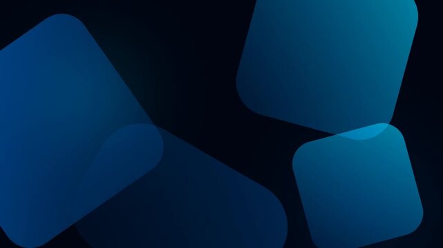 Modern Abstract Blue Geometric Background with Floating Rounded Squares and Soft Gradient Overlay