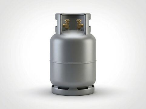 Grey metal gas cylinder for propane or butane storage with propane tank gas bottle metal container