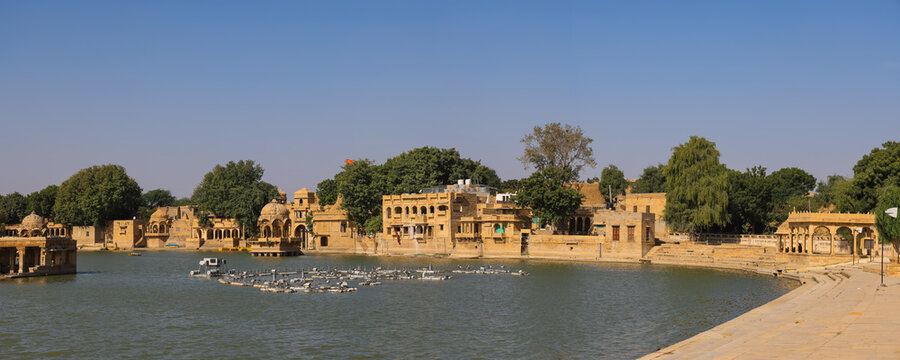 Gadisar Lake, Jaisalmer, Rajasthan, India, ancient heritage architecture