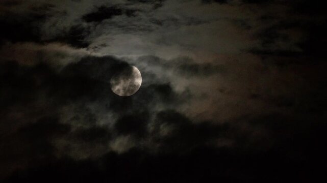 Tokyo,Japan - August 24, 2026: The half moon shining beyond thin clouds
