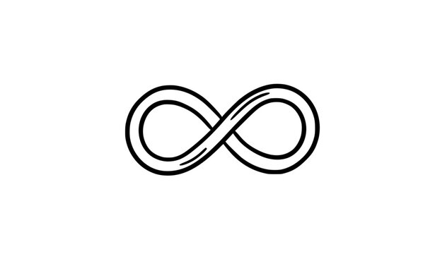 Hand Drawn Infinity Symbol Black Sketch Vector Icon