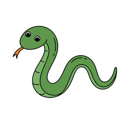 Naklejka premium Cartoon Green Snake Illustration
