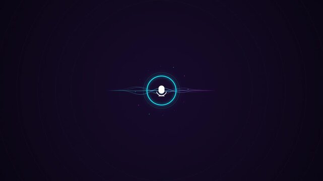 Voice Recording Microphone Icon Glowing Animation