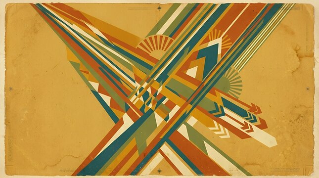 Retro Word Graphic Displaying Diagonal Projection EffectAgainst Weathered Golden Ochre Paper Base market text long shadow yellow background retro vintage typography word styled paper textured