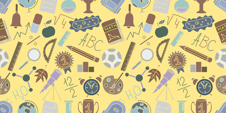 Back-to-school background and wallpaper pattern seamless design