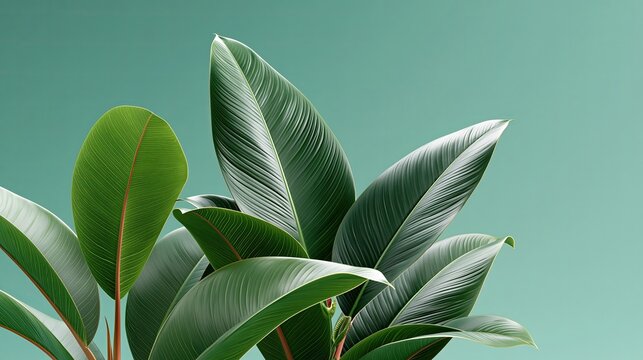 Close-up Green Large Leaf Plant Vein Texture, Fresh Natural Organic Background Concept, Microscopic Ecology Leaf Surface Texture Visual Asset
