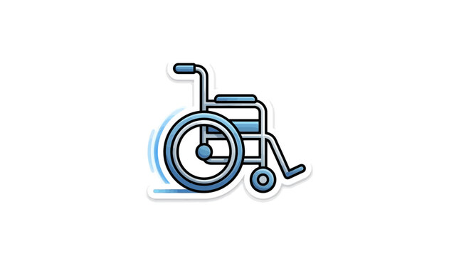 Medical wheelchair icon sticker for disability accessibility