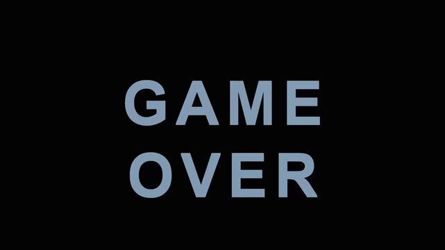 Game Over text glitching with digital interference during a retro video game sequence