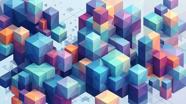 Isometric 3D Cubes Abstract Geometric Polygon Graphic Wallpaper Low Poly Style Composition Stock Title isometric cubes 3d geometric abstract background polygon art cubic shapes low poly style