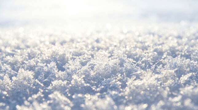 Sunlit Snow Surface Texture Exhibiting Delicate Crystalline Patterns and Bright Space snow texture sunlit crystalline snow surface winter background copy space winter background natural snow frost