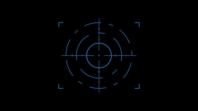 targeting reticle animation Looping Steel Blue Radar Tracking Telemetry Overlay 1080p HD