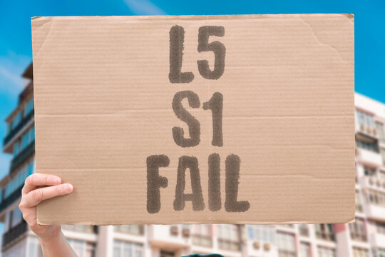 "L5 S1 fail" Lowest disc levels most vulnerable. LOWEST. DISC. LEVELS. MOST. VULNERABLE.