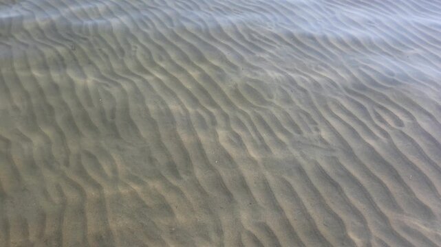 Crystal-clear water moving in a lake, with the lakebed showing undulating shapes.