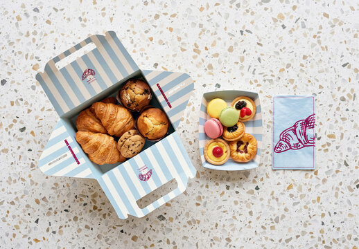 Bakery Pastry Box Mockup