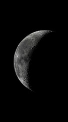 Crescent Moon with Detailed Lunar Surface 4K © TF_studios