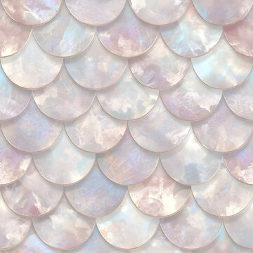Iridescent Opal Mermaid Scale Seamless Pattern Background