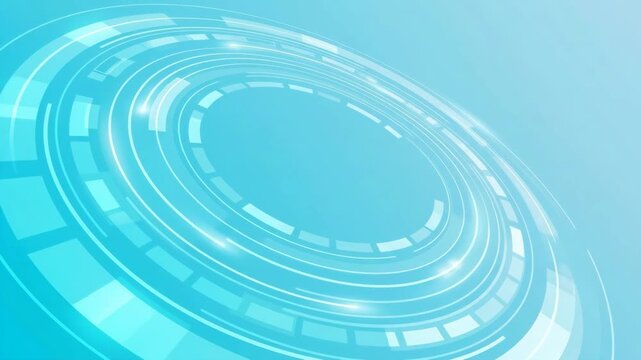 A glowing high-tech background featuring angled cyan blue HUD target circles and futuristic rotating UI rings. Perfect for cybersecurity presentations, futuristic technology banners, sci-fi user inter