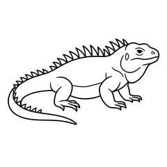 Fototapeta premium Line art illustration of an iguana