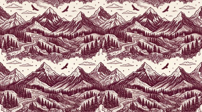 Bhutan patterns with bhutanese himalayan traditional geometric botanical mountain himalaya architecture ornament wildlife
