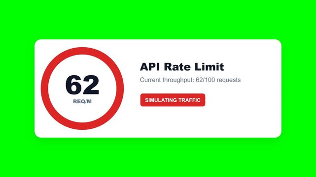Api rate limit interface panels simulating web traffic