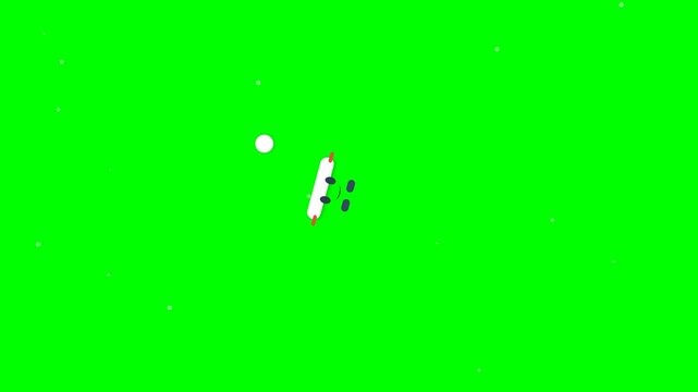 Animated Pencil Character Spinning on Green Screen Background.