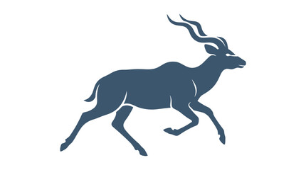 Fototapeta premium Graceful Silhouette of a Running Kudu Antelope with Spiral Horns