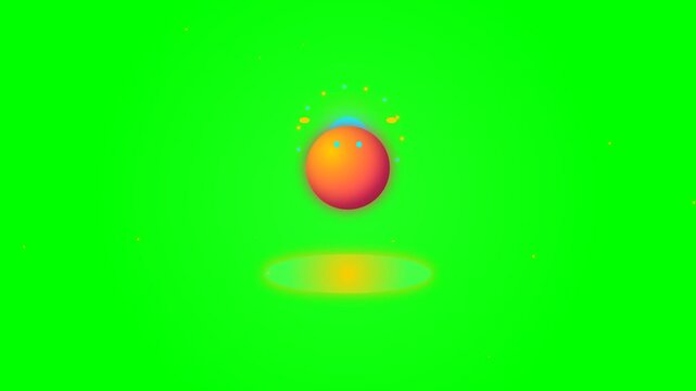 Animated Bouncing Orange Sphere with Green Screen Background.