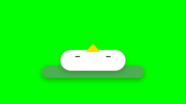 Minimalist Animated Toggle Switch UI Element with Green Screen Background.