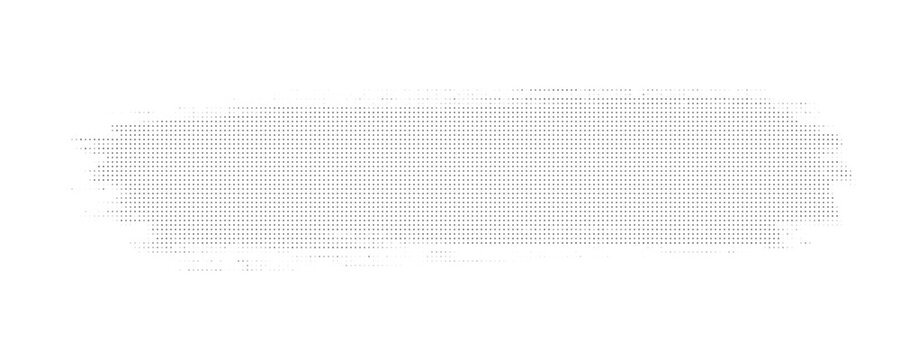 Horizontal halftone brush stroke, abstract grunge texture element, vector design
