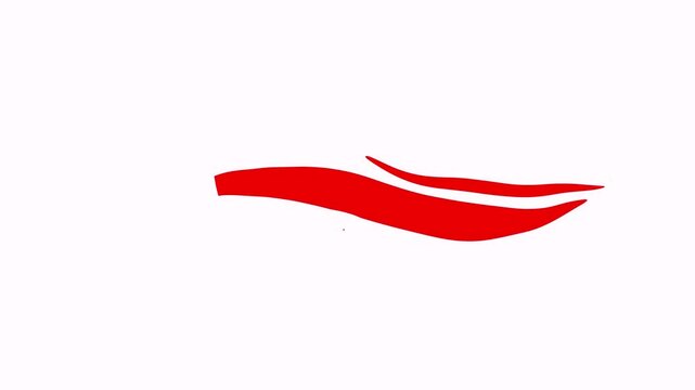 scribble bold red underline element 4k video