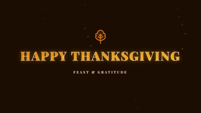 Happy Thanksgiving Text with Elegant Particle Background Graphic
