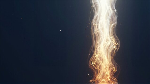 Golden light swirls against a dark background, glowing with energy and particles.