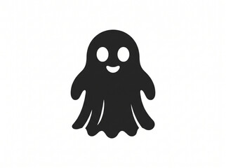 Obraz premium Cute Friendly Ghost Silhouette Halloween Vector Icon