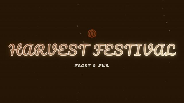 Harvest Festival Text Animation with Glowing Light and Particles