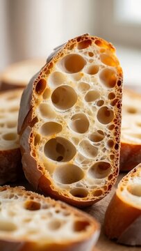 Artisan Sourdough Bread Crust Macro Shot