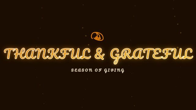 Thankful and Grateful Text Animation with Warm Particles